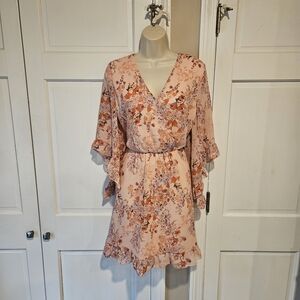 Floral Pink Ruffle Dress